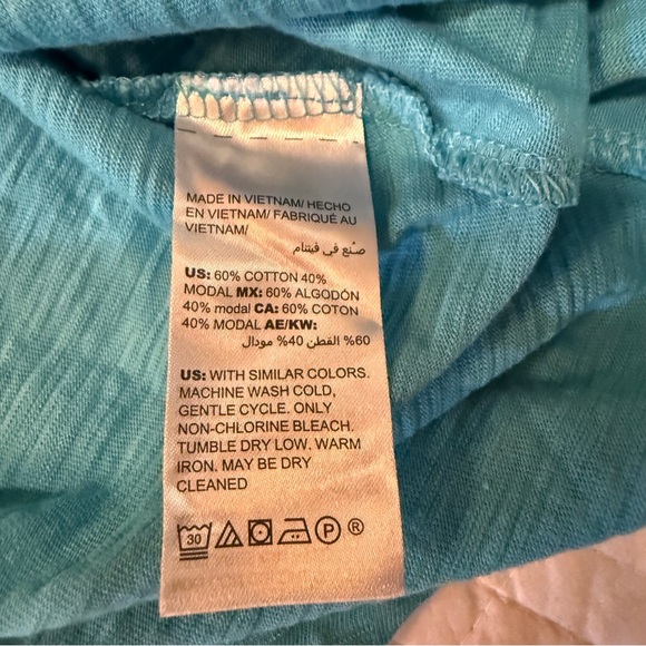 Chico's Teal Tie Waist T-shirt Dress Size 2 Women's size 12/14 - Picture 11 of 12